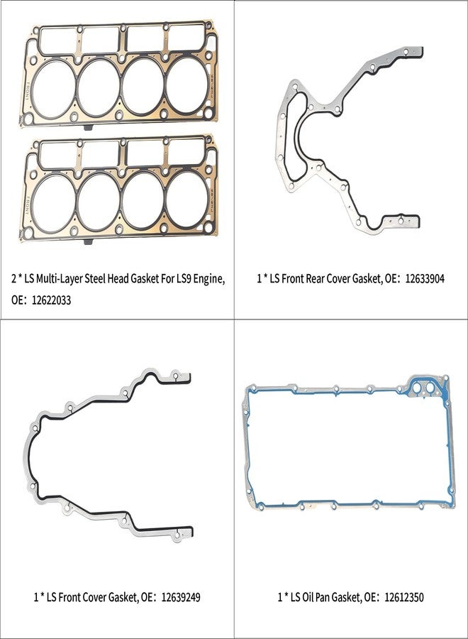 ZONFANT GEN 3 III New LS Gasket Set Kit and LS9 Head Gaskets Compatible with Chevy GMC Vehicle Silverado Sierra LS1 LS6 LQ4 LQ9 4.8L 5.3L 5.7L 6.0L LS Engine Gasket Kit, Replace#12551933 12558178 12611384 - Image 3
